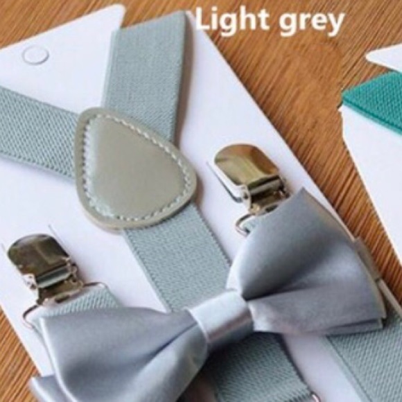 GREY BOYS SUSPENDER & BOW TIE SET - *NEW* - Picture 2 of 4